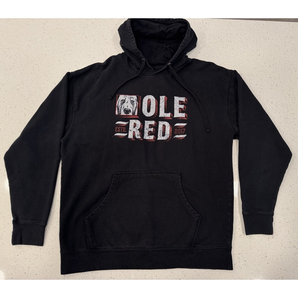 Ole Red Men's XL Black Fleece Pullover Hoodie Blake Shelton‎ Music Long Sleeve